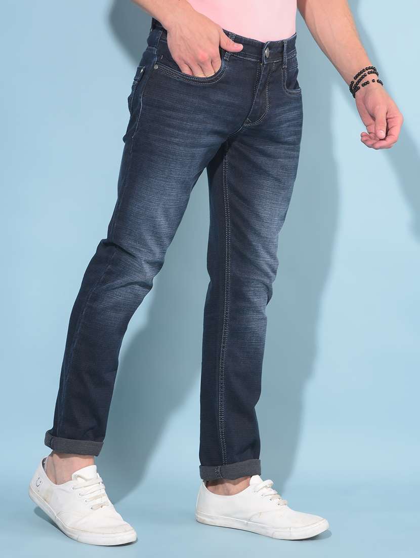 solid blue slim fit jeans - 21142626 -  Standard Image - 2