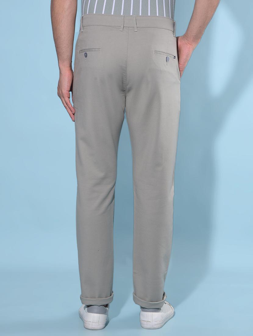 solid grey casual chinos trouser - 21142728 - Standard Image - 2