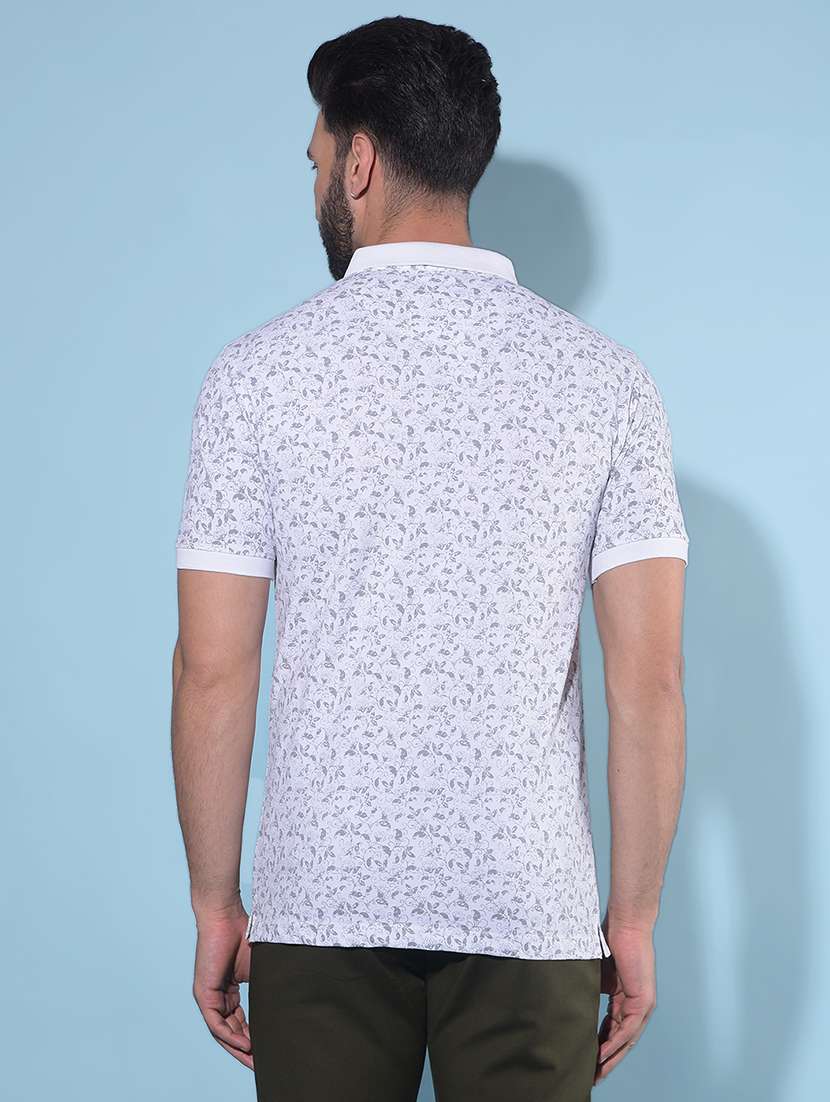 crimsoune club men's grey floral print polo t-shirt - 21142758 -  Standard Image - 2