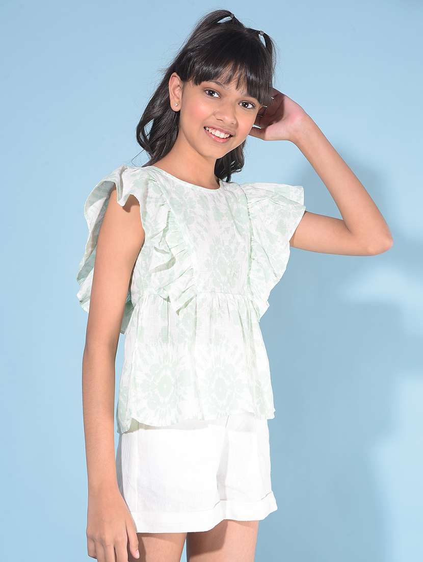 white floral printed top