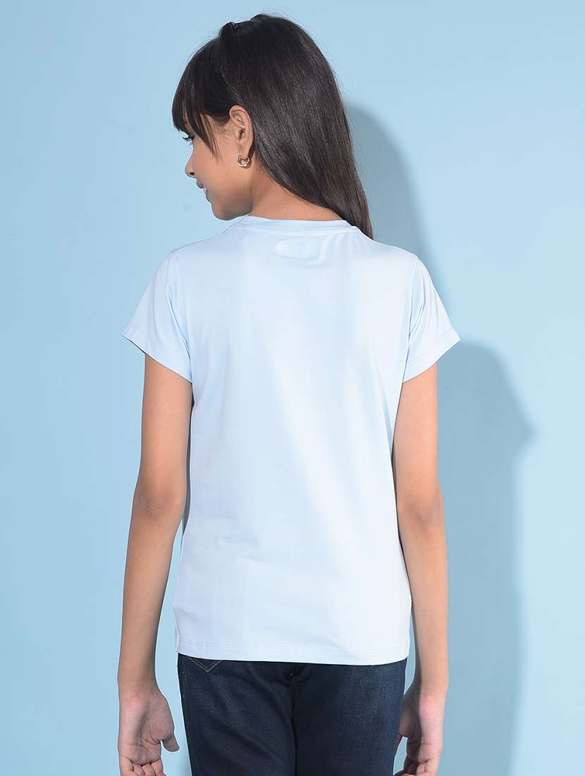 light blue placement printed tee - 21142812 -  Standard Image - 2
