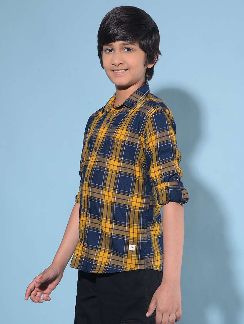 boys checkered cotton shirt