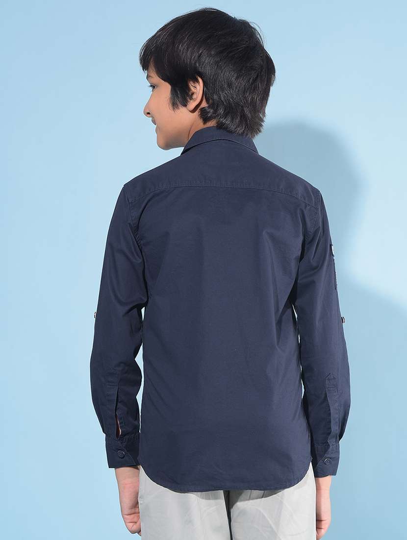 navy blue cotton shirt - 21142833 -  Standard Image - 2