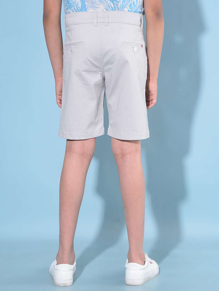 solid white cotton blend shorts - 21142864 -  Standard Image - 2