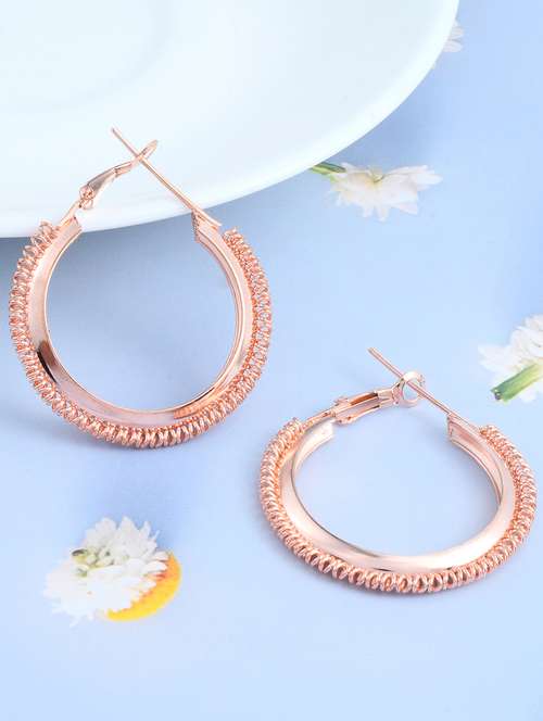 women gold brass hoop earring - 21143578 -  Standard Image - 0
