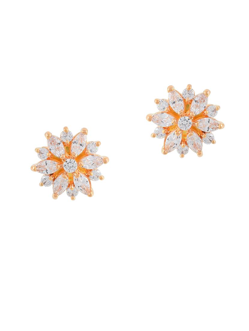 women gold brass studs earring - 21143579 - Standard Image - 2