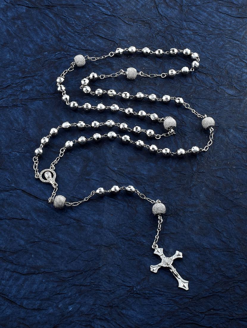 silver brass long necklace - 21143584 -  Zoom Image - 0