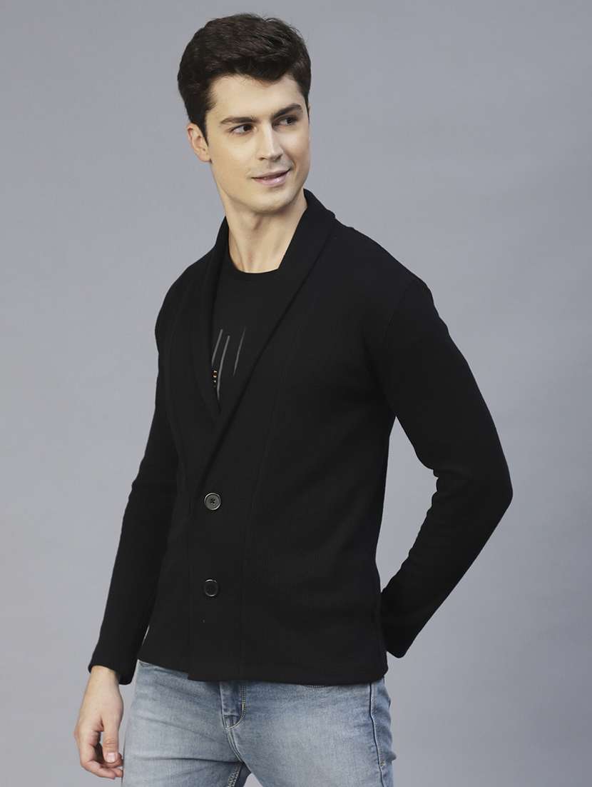 men solid full sleeves cardigan  - 21143594 -  Standard Image - 2