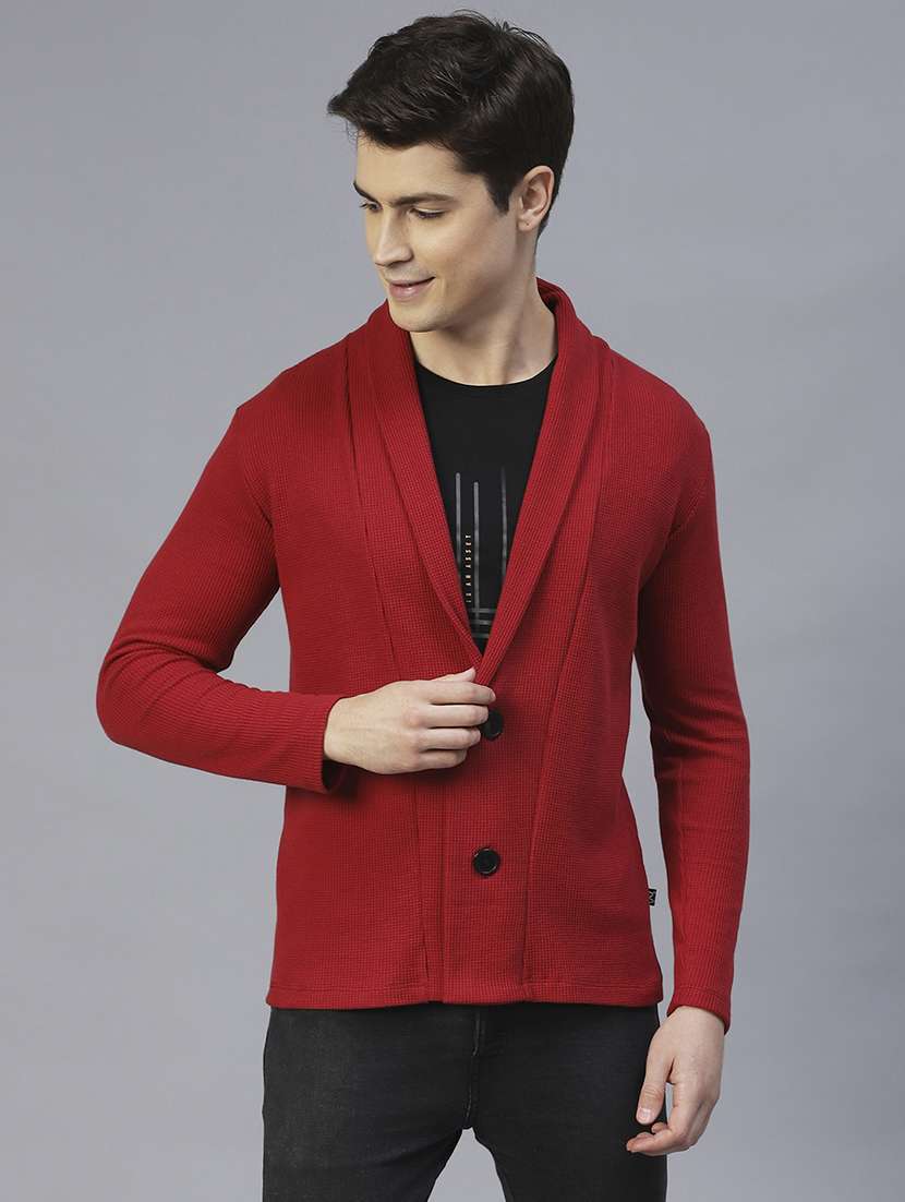 men solid full sleeves cardigan 