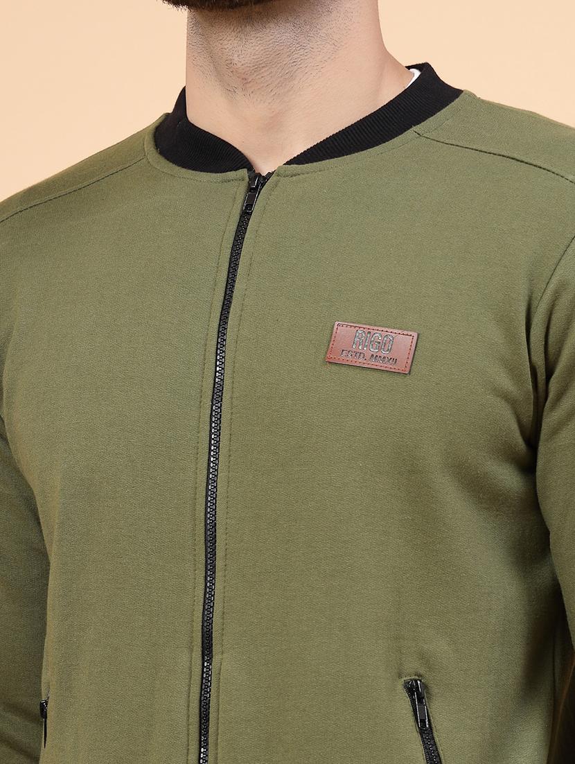 olive fleece bomber jacket - 21143597 - Standard Image - 7