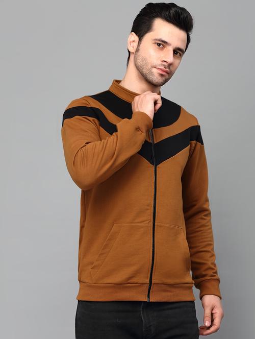 brown fleece casual jacket - 21143605 -  Standard Image - 0