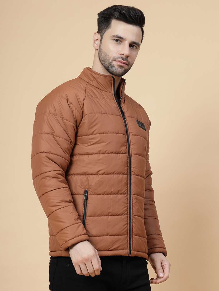 brown polyester quilted & puffer jacket - 21143619 - Standard Image - 2