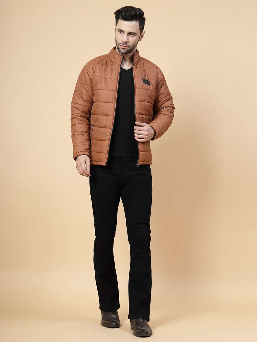 brown polyester quilted & puffer jacket - 21143619 - Standard Image - 7