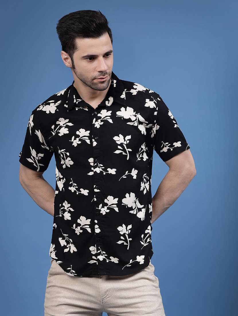 men printed casual shirt