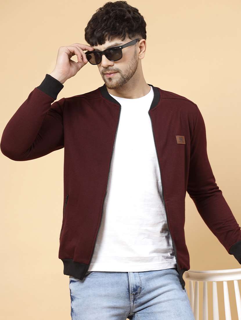 solid maroon casual jacket