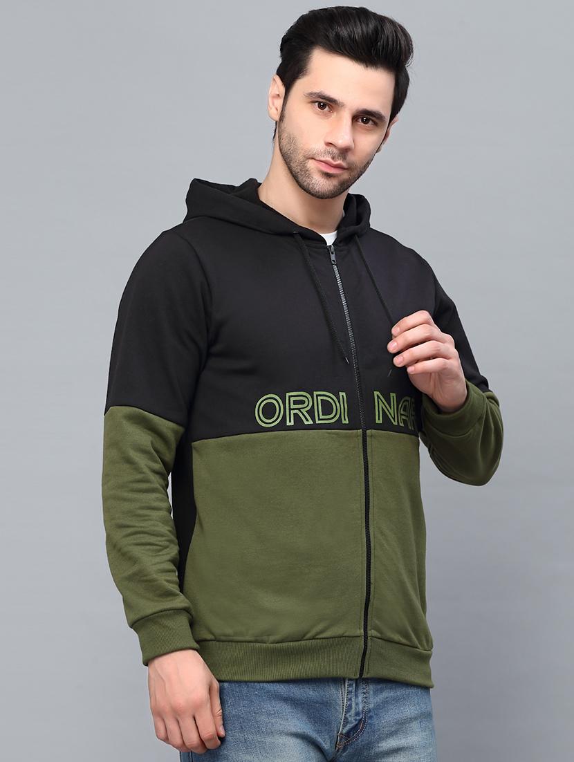 olive fleece color block sweatshirt - 21143712 - Standard Image - 2