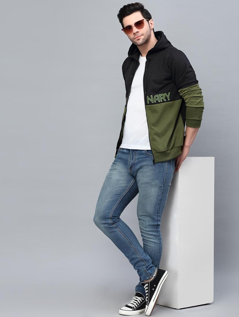 olive fleece color block sweatshirt - 21143712 - Standard Image - 7