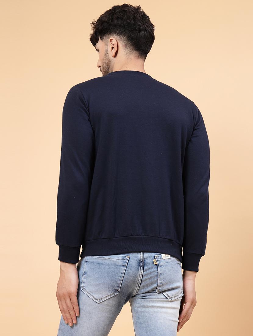 navy blue placement printed sweatshirt - 21143731 - Standard Image - 2