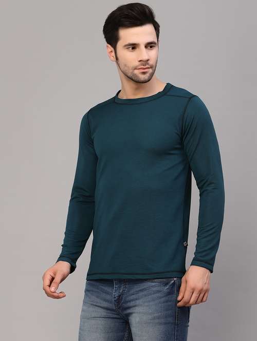 men solid long sleeves plain t-shirt