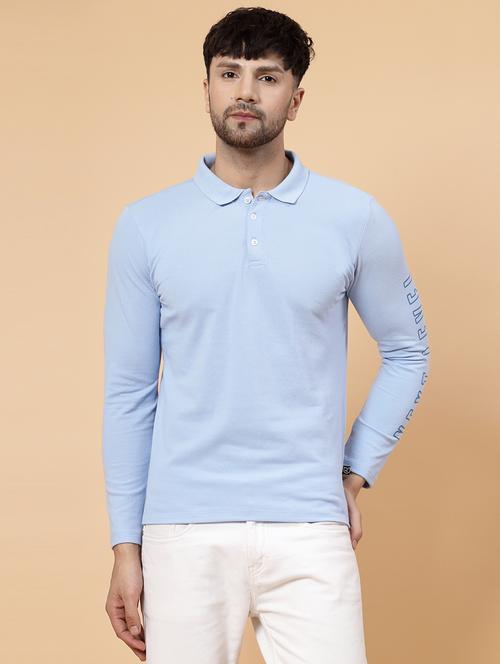 light blue cotton plain tshirt - 21143771 - Standard Image - 0