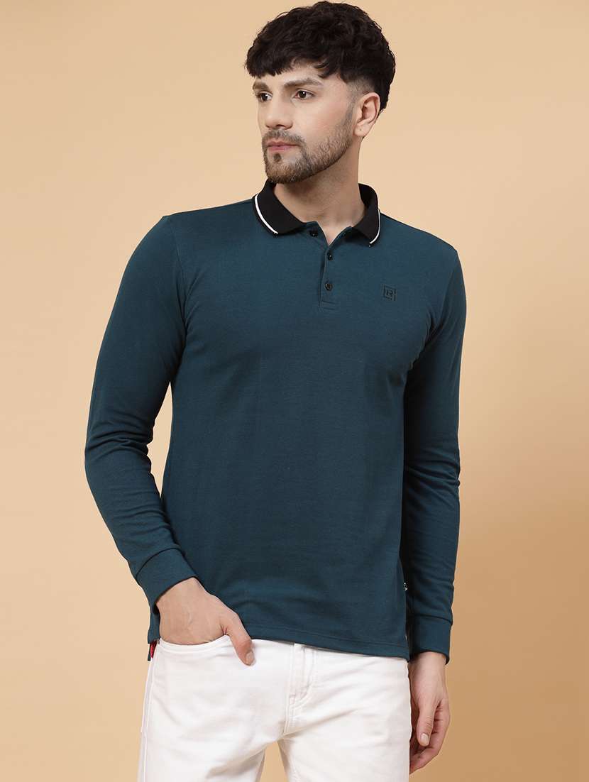 teal cotton plain tshirt