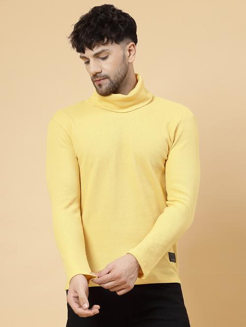 yellow turtle neck plain t-shirt - 21143778 - Standard Image - 0