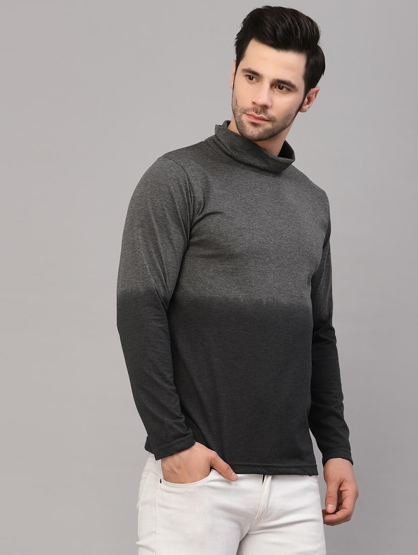 men high neck color block t-shirt - 21143789 - Standard Image - 2