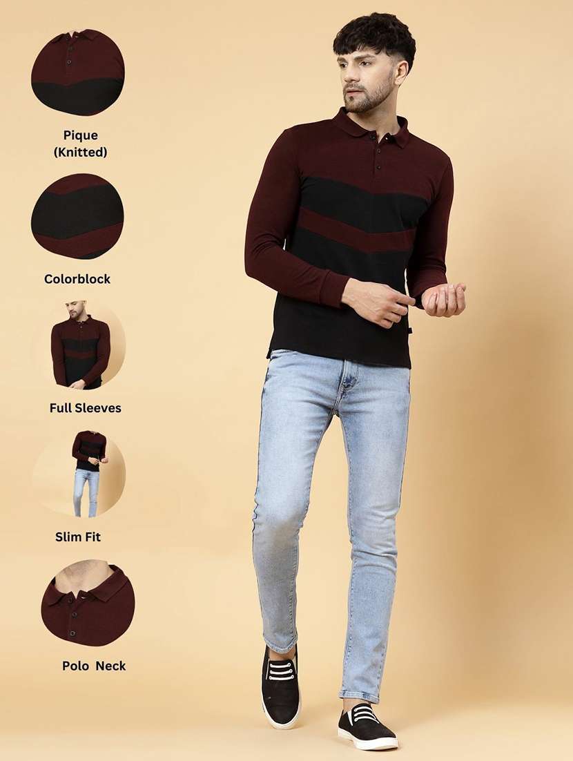 Men Color Block Polo T Shirt