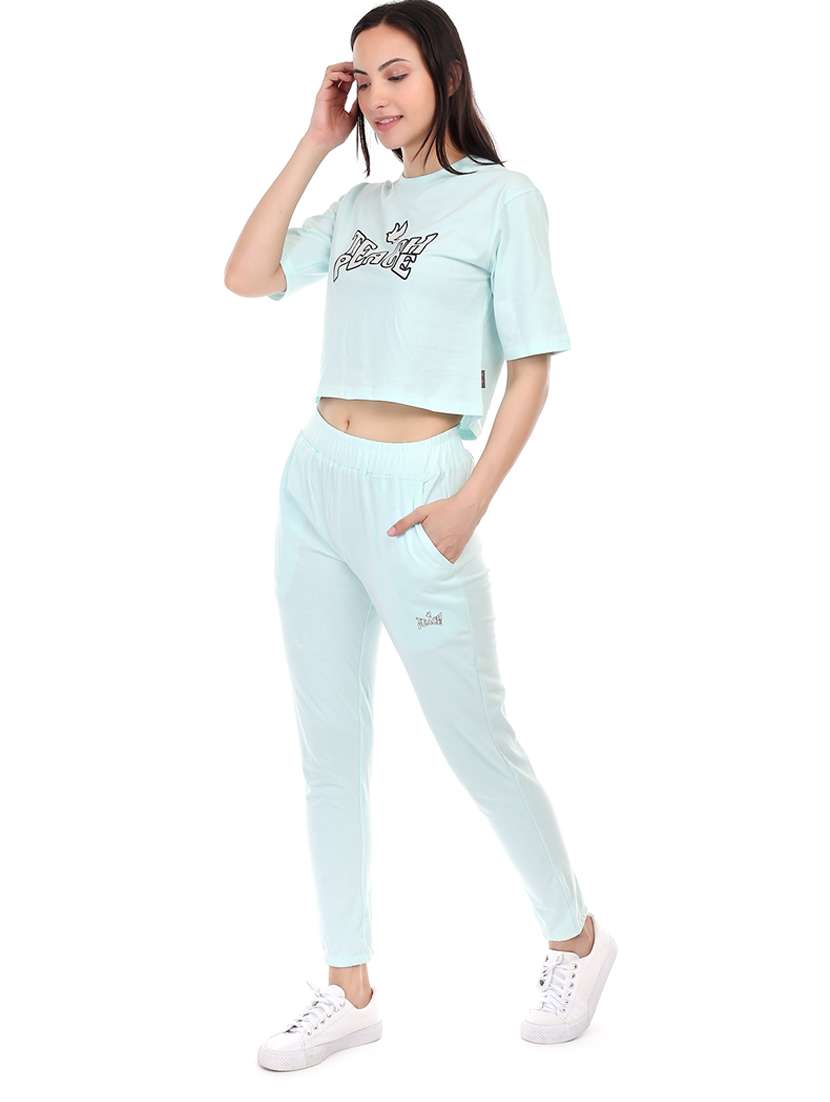 women light blue t-shirt & jogger co-ords - 21143934 -  Standard Image - 2