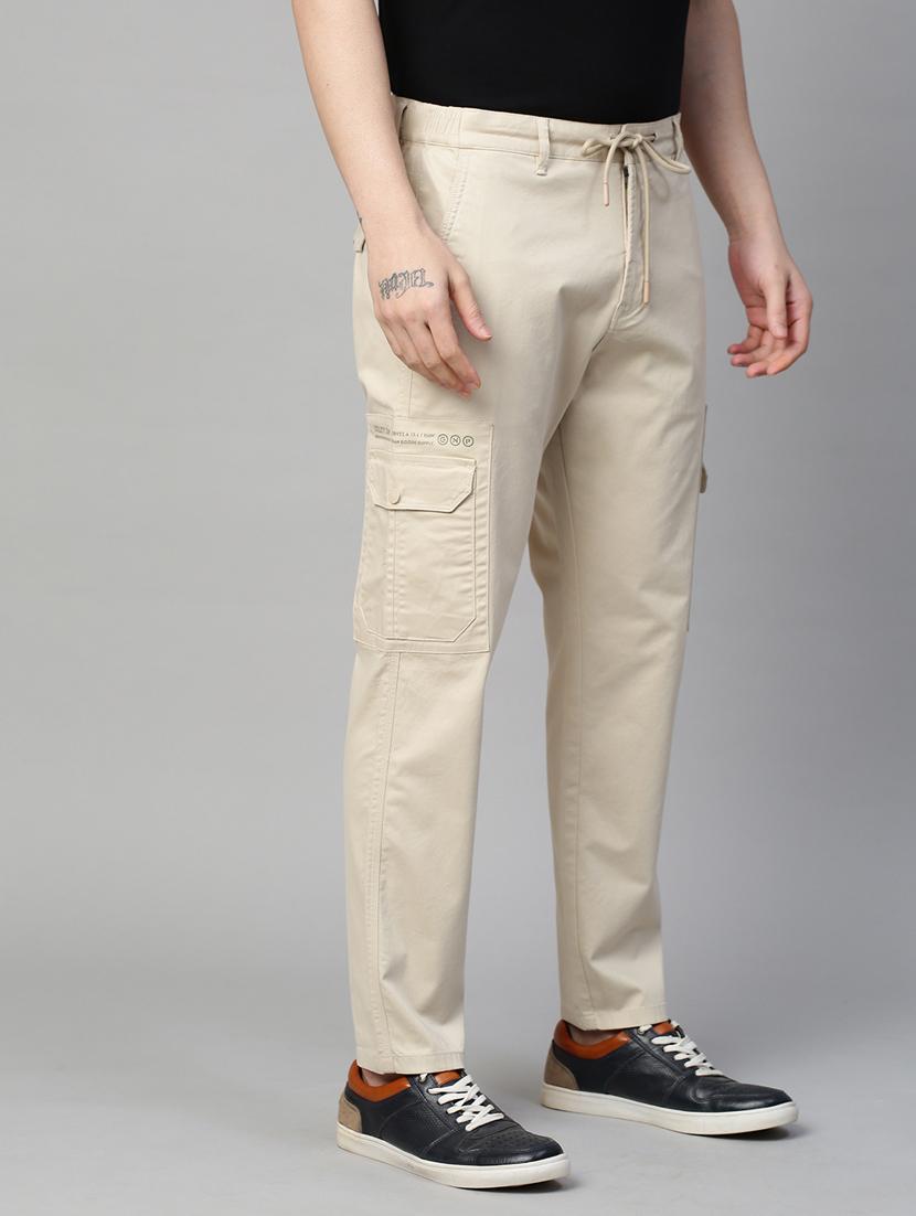 men solids cargos trousers - 21143944 - Standard Image - 2