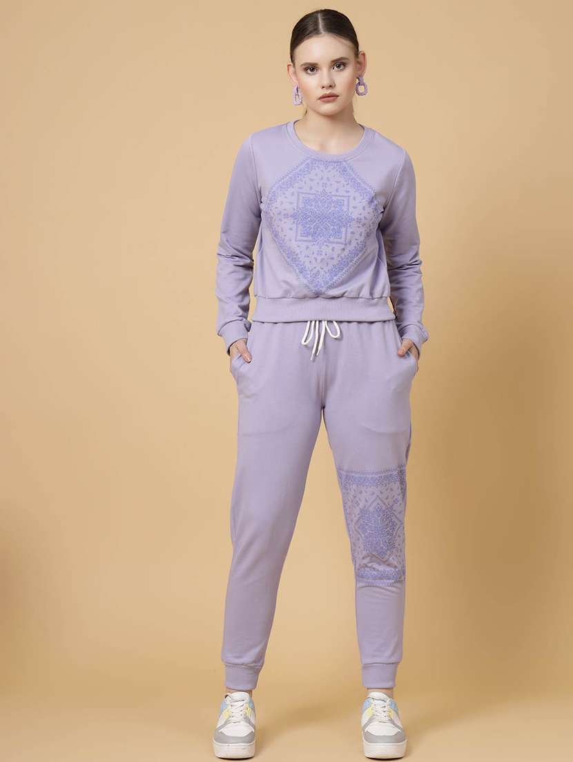 women printed jogger & t-shirt co-ord set - 21144007 -  Standard Image - 2