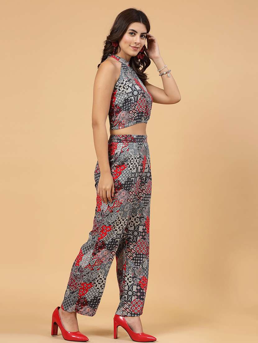 black rayon top and trouser co-ord set - 21144016 -  Standard Image - 2