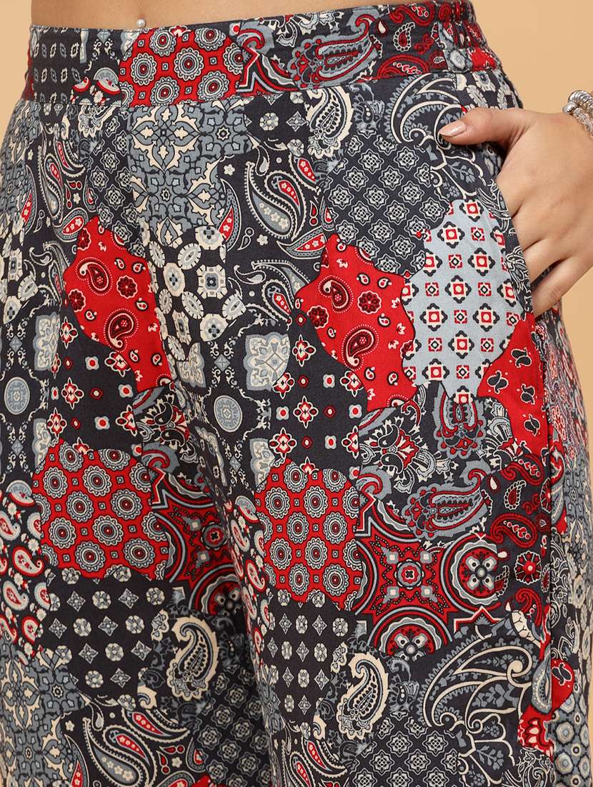 black rayon top and trouser co-ord set - 21144016 -  Standard Image - 7