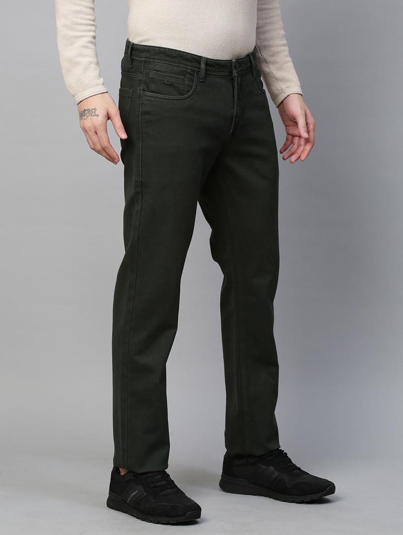 solid green casual chinos trouser - 21144442 - Standard Image - 2