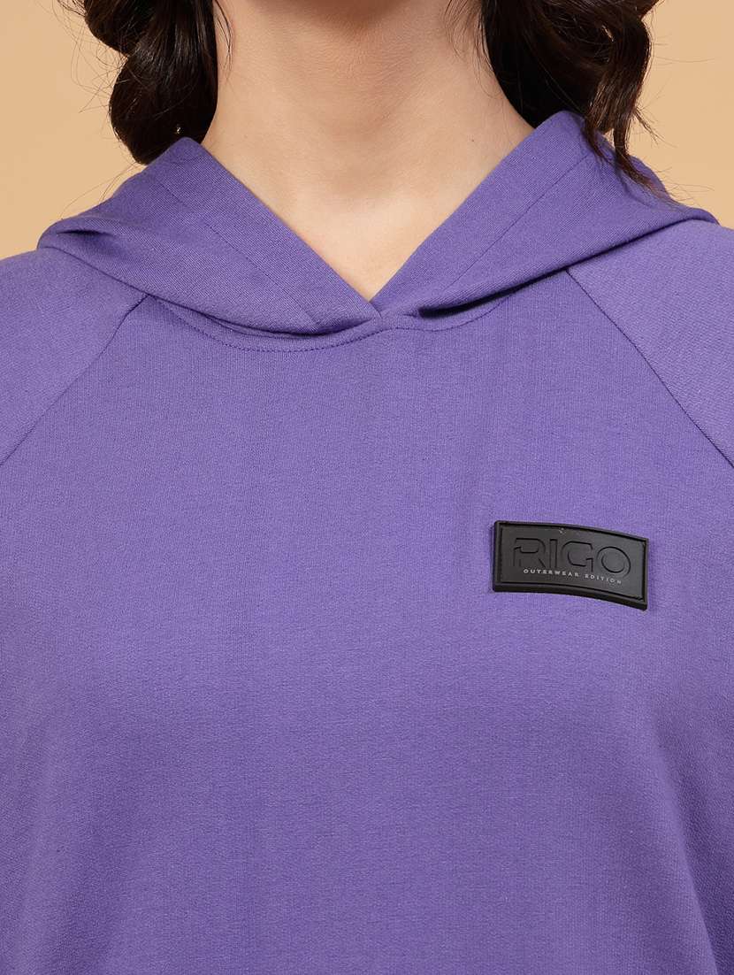 purple fleece back print sweatshirt - 21144582 -  Standard Image - 2