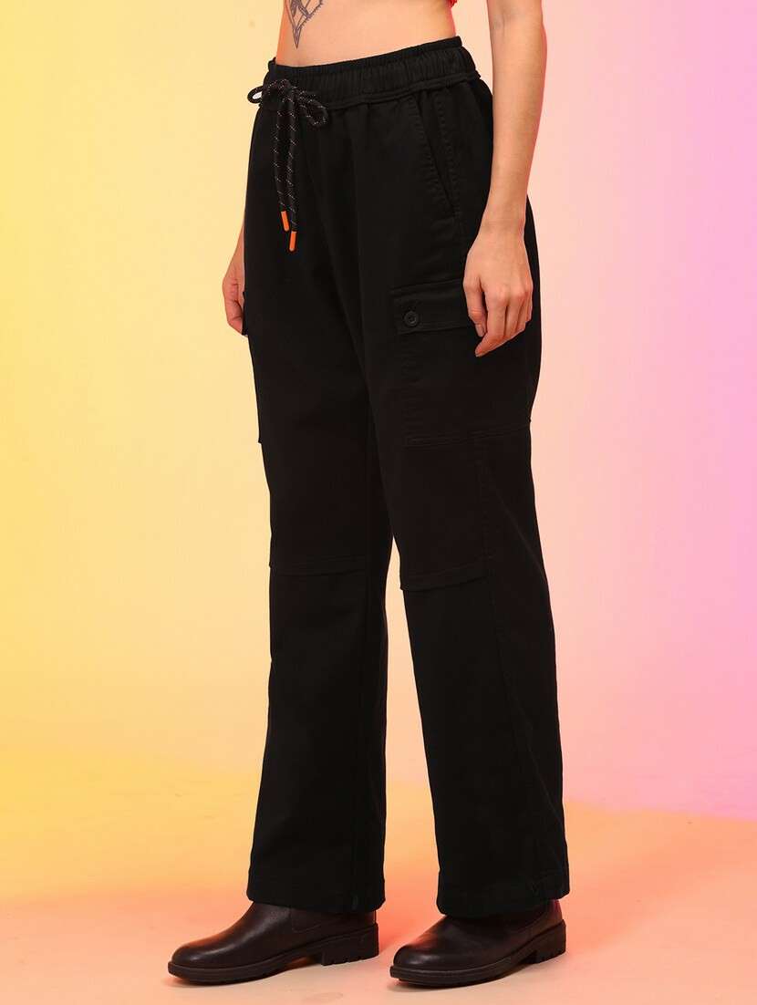 solid black cargo trouser - 21145024 -  Standard Image - 2