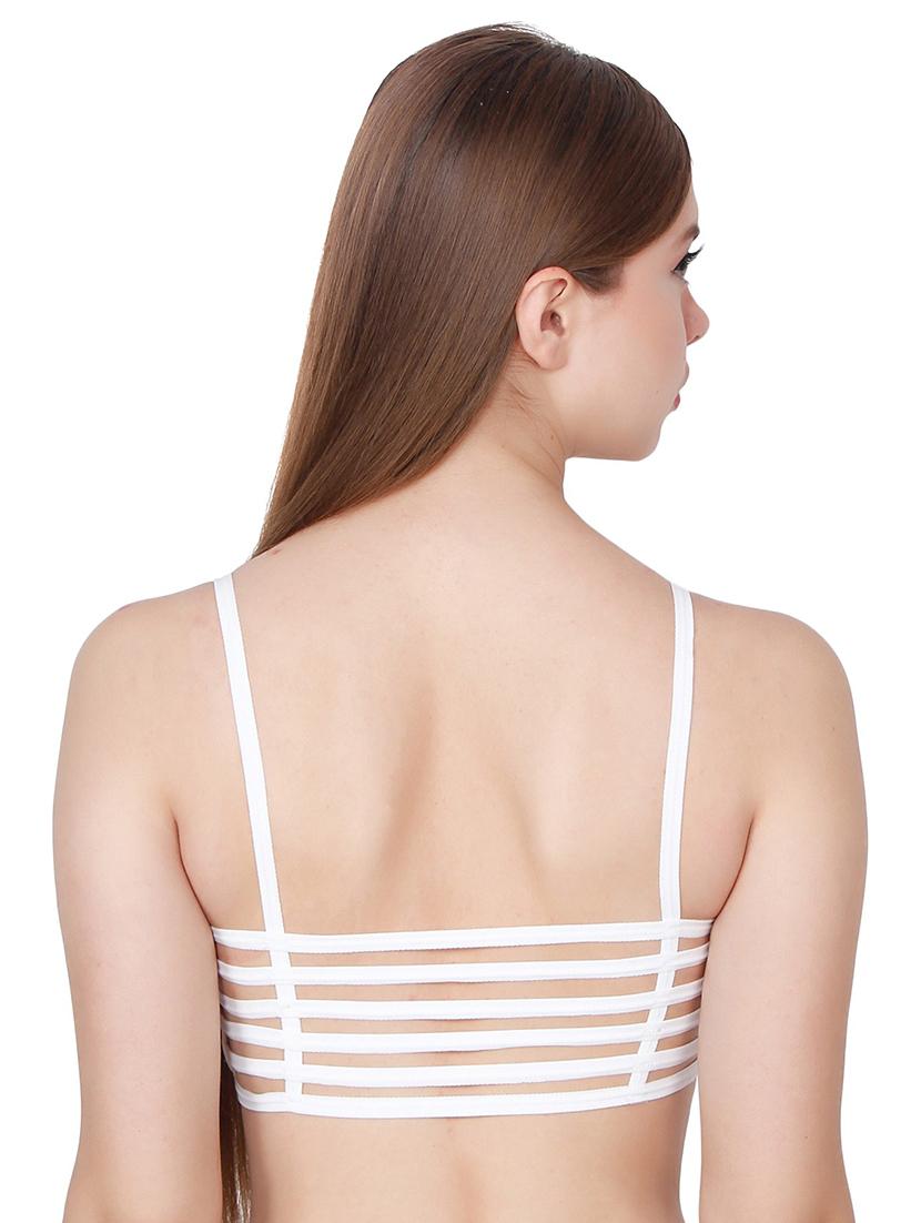 solid white cotton blend bralette bra - 21145113 - Standard Image - 2