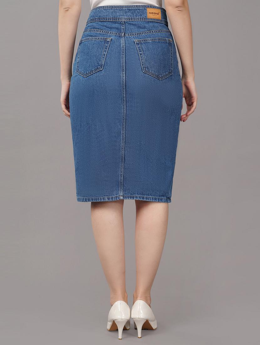 light blue denim pencil skirt - 21145170 - Standard Image - 2