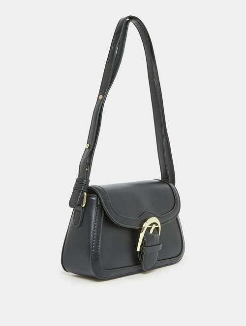 black solid handbag - 21145174 - Standard Image - 0