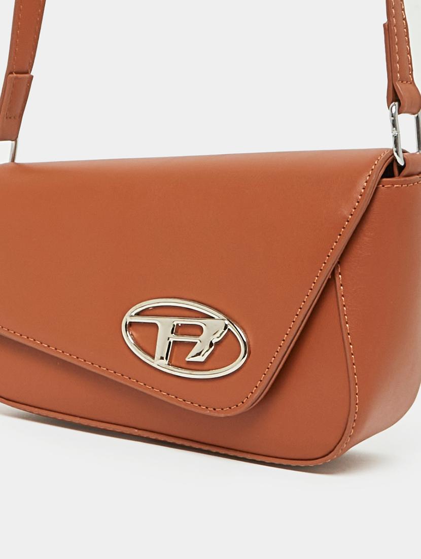 women brown polyester solids sling bag - 21145178 - Standard Image - 7