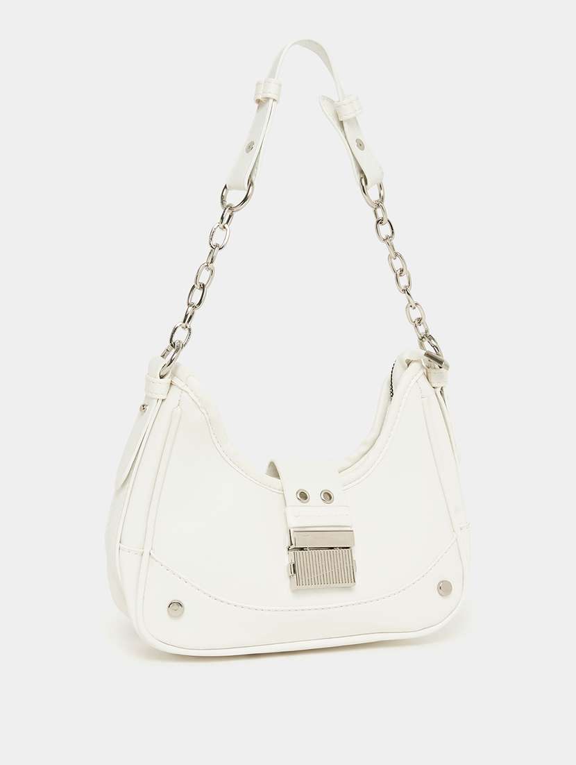 women textured leather handbag
