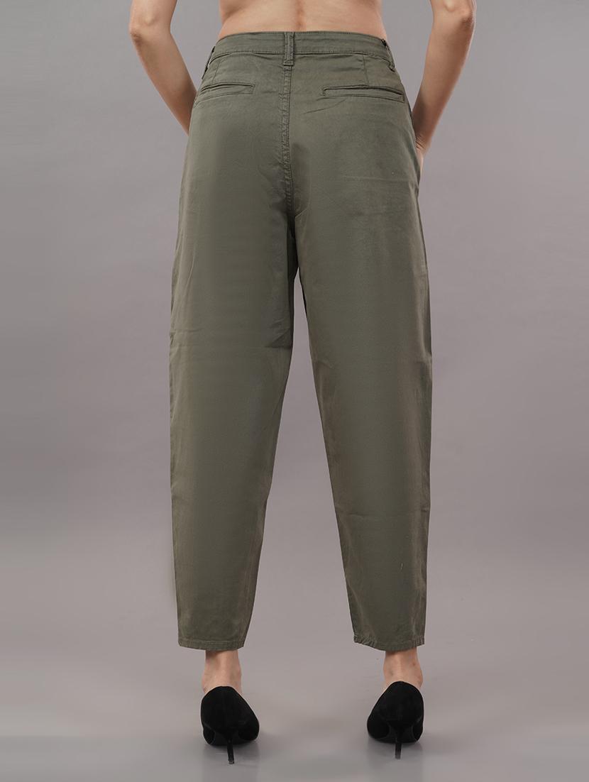 solid green flat front trouser - 21145203 - Standard Image - 2