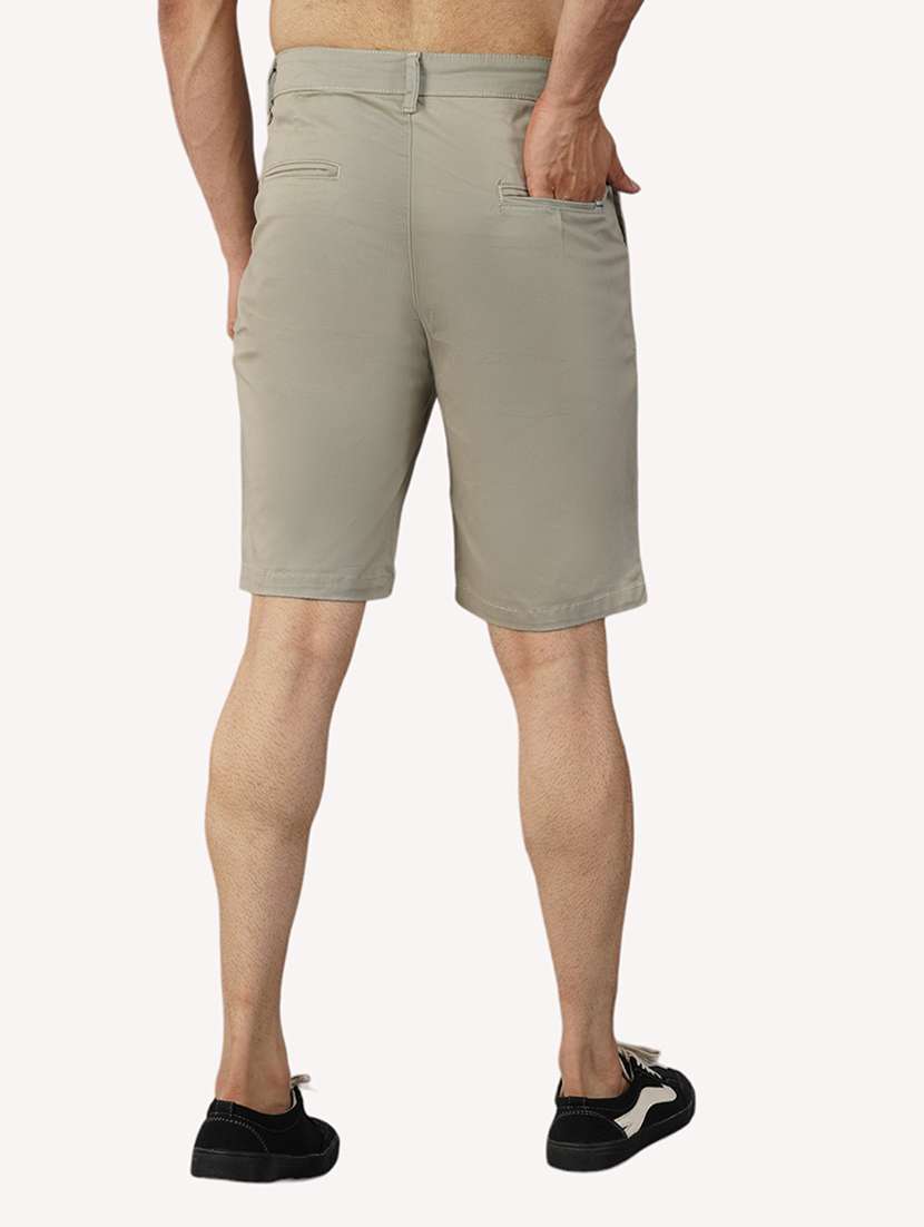 men beige solids shorts - 21145233 -  Standard Image - 2