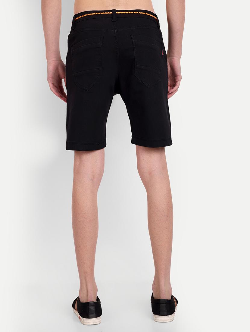 solid black denim shorts - 21145246 - Standard Image - 2