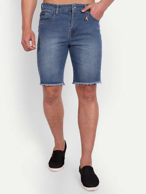 solid blue denim shorts - 21145252 -  Standard Image - 0