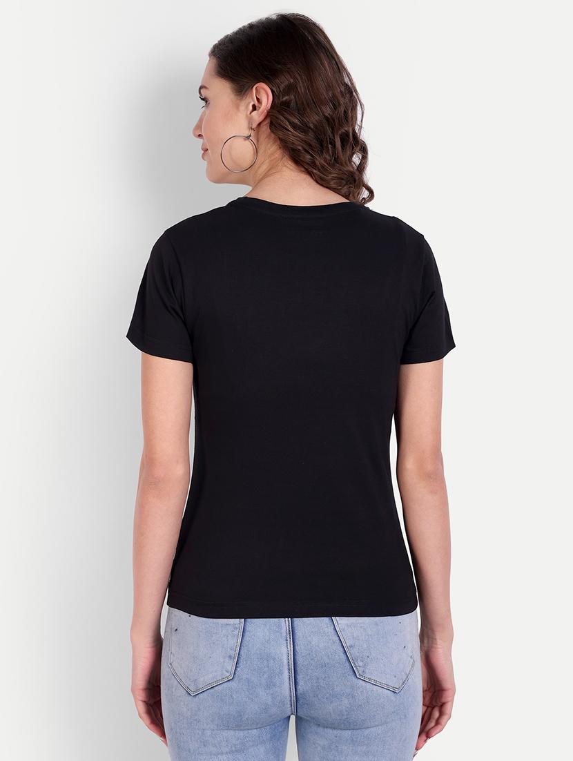 black chest printed regular t-shirt - 21145259 - Standard Image - 2