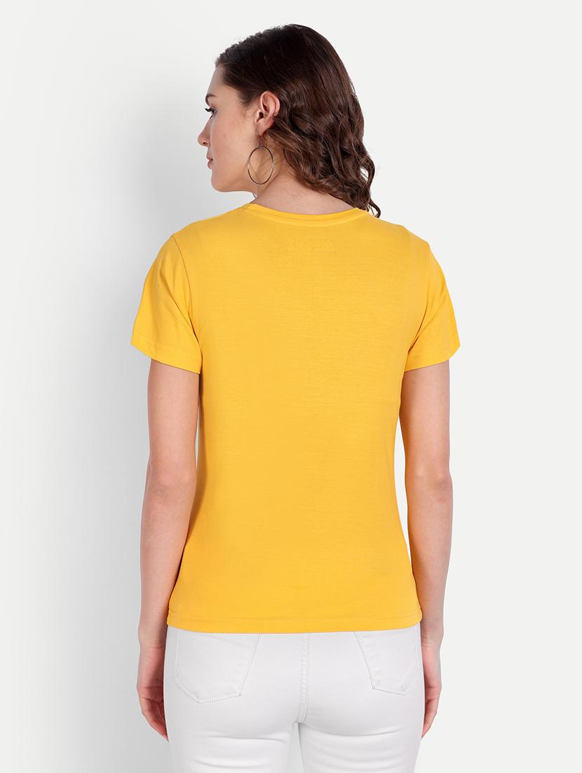 yellow chest printed regular t-shirt - 21145261 - Standard Image - 2