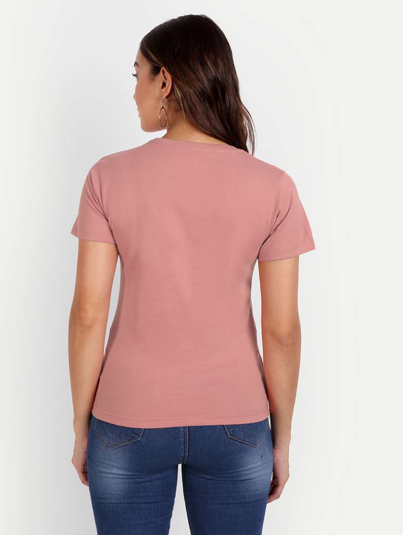 pink chest printed regular t-shirt - 21145264 - Standard Image - 2