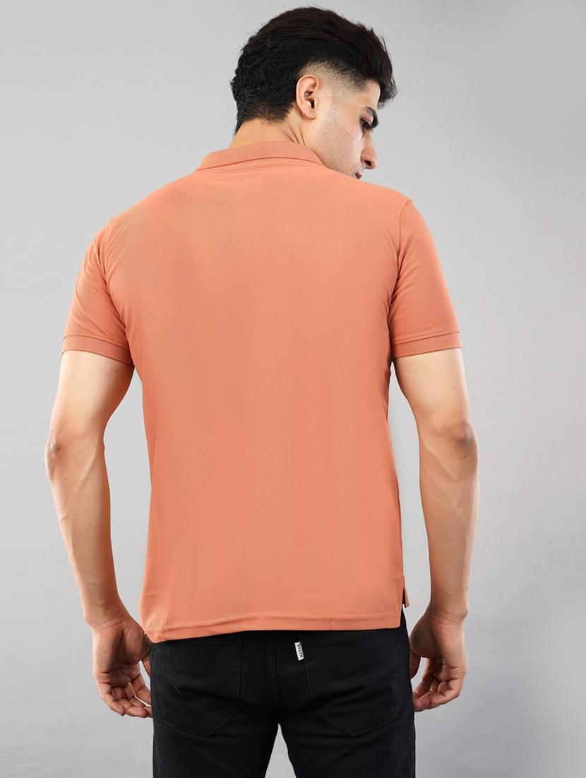 orange placement printed polo t-shirt - 21145290 - Standard Image - 2