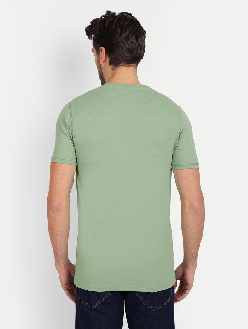 green chest printed casual t-shirt - 21145297 - Standard Image - 2